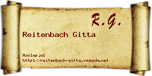 Reitenbach Gitta névjegykártya